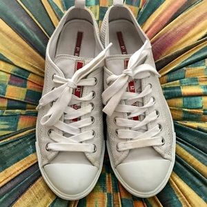 Prada White leather sneakers